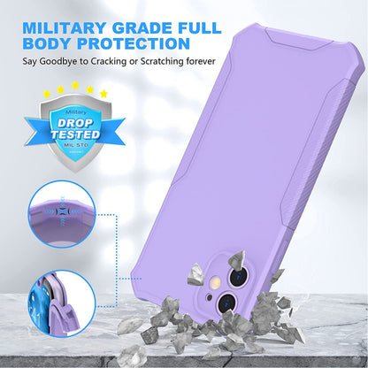 For TCL K24 /TCL K23 Hybrid 2in1 Front Bumper Frame Cover Square Edge Shockproof Soft TPU + Hard PC Anti-Slip Heavy Duty Case Cover Purple