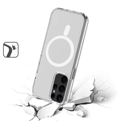 For Apple iPhone 17 MagSafe Compatible Transparent Hybrid Case with Magnetic Circle, Shock Absorption TPU Rubber Case Cover Smoke Gray
