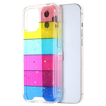 Phone Case for Apple iPhone 13 Pro Glitter Epoxy Hybrid Hard PC TPU Slim Bumper Scratch Resistant Shock Absorbing Reinforced Edges Cover Multicolor