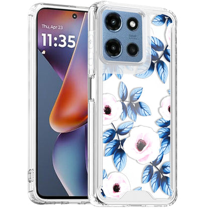 Phone Case for Motorola Moto G Play 5G 2026 Beautiful Floral TPU Shockproof Hybrid Rubber PC Slim Lightweight Protective Designer Pattern Cover