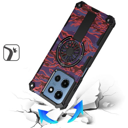 For Motorola Moto G 5G 2026/2025 Texture Design Stylish Invisible Kickstand Case, MagSafe Compatible Hybrid Shockproof Cover, Car Mount Friendly Case Cover