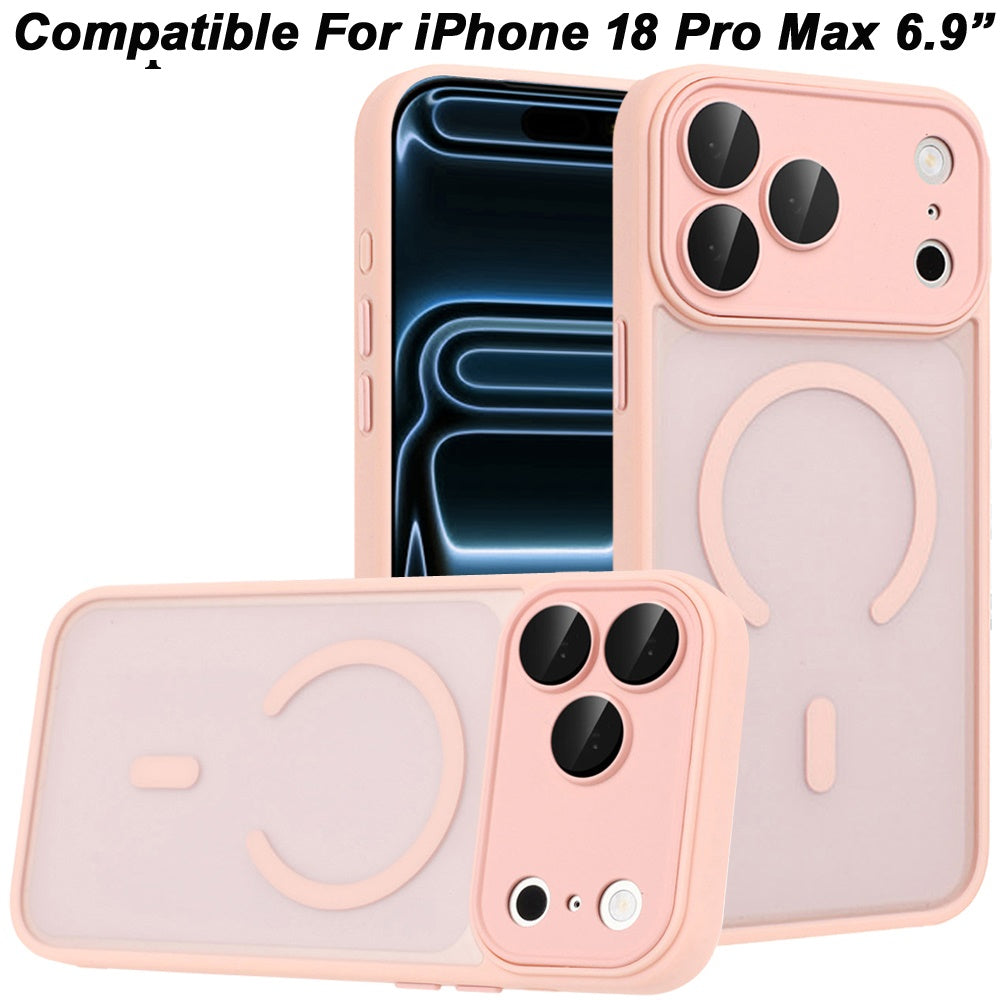 Phone Case for Apple iPhone 18 Pro Max Matte Frosted Magnetic Back Hybrid Hard PC Soft TPU Camera Protection Slim Shock Absorbing Anti Fingerprint Cover
