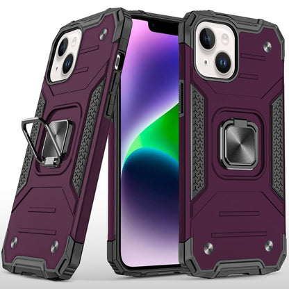 Phone Case for Apple iPhone 14 Magnetic Car Mount Hybrid Ring Stand Shockproof Rugged Grip Armor Heavy Duty Protective TPU Durable Cover Purple