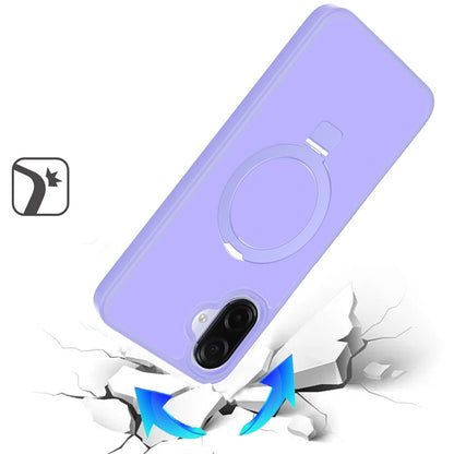 Phone Case for Samsung Galaxy A07 5G Magnetic Ring Stand Full Rotation Matte Shockproof Grip Anti Slip Durable Camera Protection Hybrid Cover