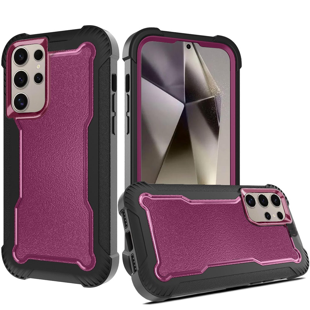 For Samsung Galaxy S25 /S24 Tough Hybrid Case - Shockproof 3-in-1 Armor Full-Body Protection PC + TPU Rubber Bumper Frame Case Cover
