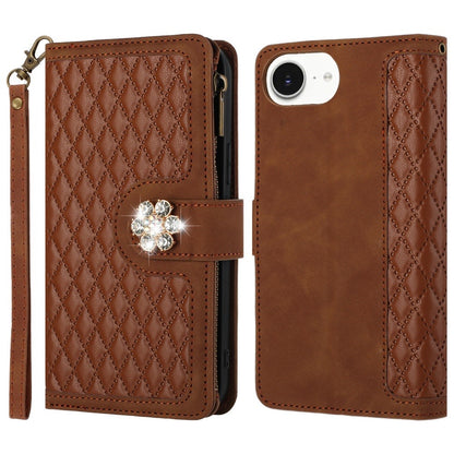 PU Leather Wallet Design Jewel Bling with Credit Card Holder Flip Folio Pouch Zipper Purse Wrist Strap