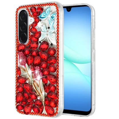 For Samsung Galaxy S25 Fan Edition /Galaxy S25 FE Bling Crystal 3D Full Diamonds Luxury Sparkle Rhinestone Hybrid Protective Case Cover