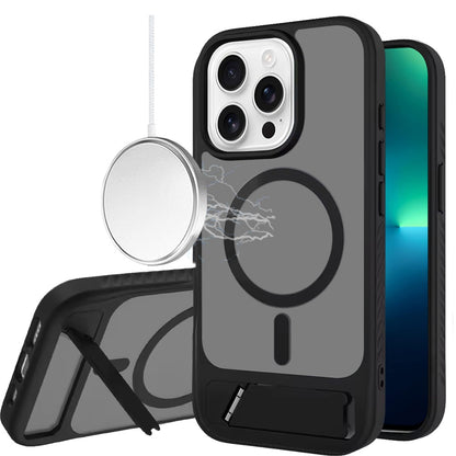 Phone Case for iPhone 13 Pro / 6.1" Matte Magnetic Metal Kickstand Shockproof Grip Anti Slip Durable Protective Heavy Duty Hybrid Cover