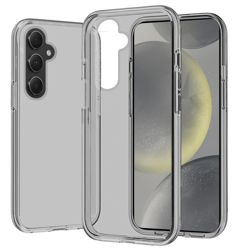For Samsung Galaxy S24 Ultra Transparent Shock Absorption PC + TPU Rubber Gel Thick 3mm Hybrid Silicone Slim Fit Back Case Cover Smoke
