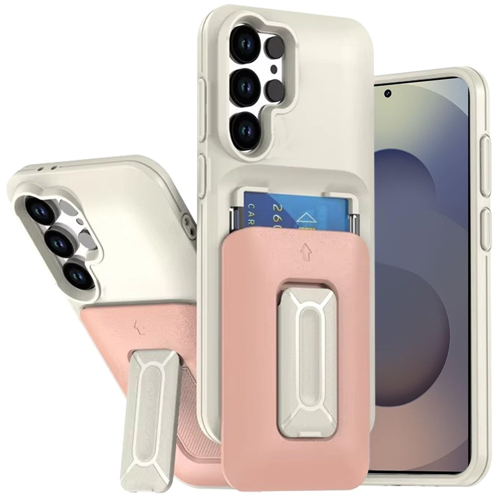 For Samsung Galaxy S26 Ultra Wallet Case with 2- Credit Card Holder, Wrist Strap & Kickstand Hybrid Shockproof TPU Case Cover
