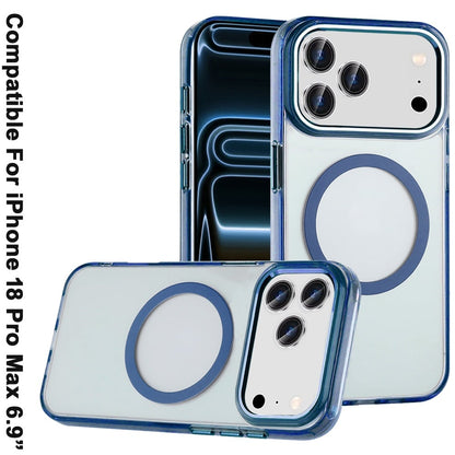 Phone Case for Apple iPhone 18 Pro Max Magnetic Clear Acrylic Metal Button Camera Guard Shockproof Transparent Slim Grip Premium Hybrid Cover