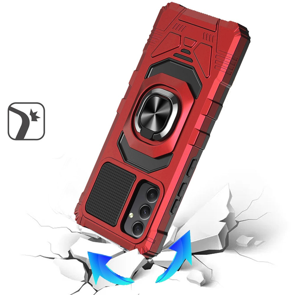 For Samsung Galaxy A36 Hybrid Dual Layer with 360° Rotate Magnetic Ring Stand Holder Kickstand TPU Rugged PC Shockproof Case Cover