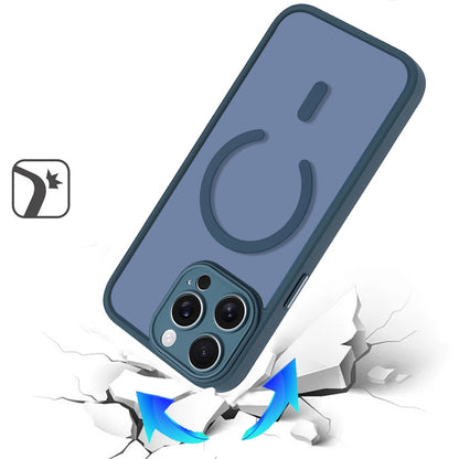 Phone Case for Apple iPhone 13 Pro Max Matte Frosted Magnetic Back Hybrid Hard PC Soft TPU Camera Protection Slim Shock Absorbing Anti Fingerprint Cover