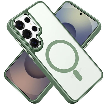 For Samsung Galaxy S25 /S24 MagSafe Compatible Transparent Greatest Clear Acrylic with Color Frame Thick Hybrid TPU Hard Case Cover