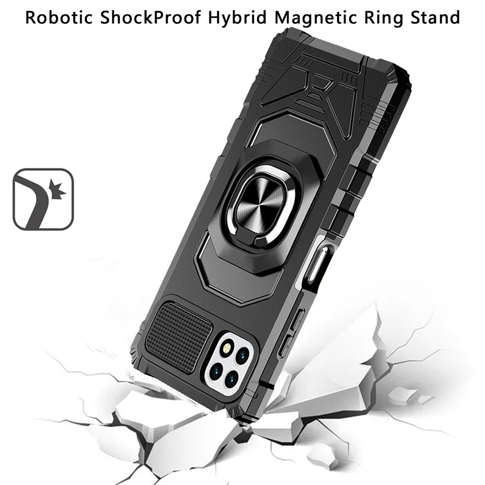 For Samsung Galaxy S26 Hybrid Dual Layer with 360° Rotate Magnetic Ring Stand Holder Kickstand TPU Rugged PC Shockproof Case Cover