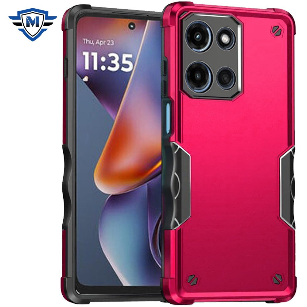 For Apple iPhone 17E /16E Slim Fit Hybrid Lightweight Shockproof 2-in-1 Hybrid Hard PC Bumper Frame Armor Protection Case Cover Hot Pink
