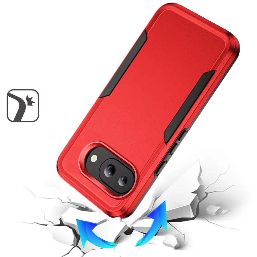 For Google Pixel 9A Heavy Duty Shockproof Dual Layer Drop Protection Tough Hybrid Rugged Rubber Armor Defend Case Cover Red