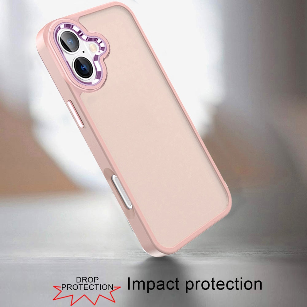 For Apple iPhone 17 (6.3") Slim Fit Thin Hybrid,Frosted Matte Polished Acrylic Hard PC with TPU Rubber Frame Case Cover