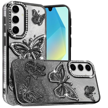 Phone Case for Samsung Galaxy A16 5G Butterfly Freedom Shimmer Glitter Thick TPU Shockproof Anti Slip Durable Protective Design Cover