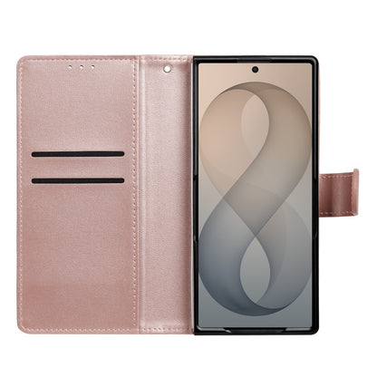 Phone Case for Samsung Galaxy Z Fold 8 Ultra Leather Wallet Folio Credit Card Holder with Magnetic Closure Wrist Strap Classic Flip Design Storage Slots Cover