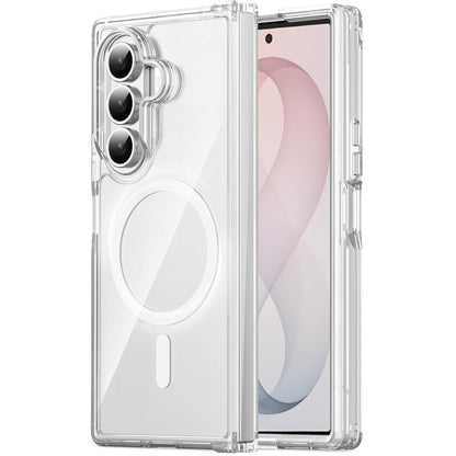 Phone Case for Samsung Galaxy Z Fold 8 Ultra Transparent Magnetic Back Hybrid Hard PC Soft TPU Slim Fit Reinforced Bumper Shock Absorbing Frame Cover Clear