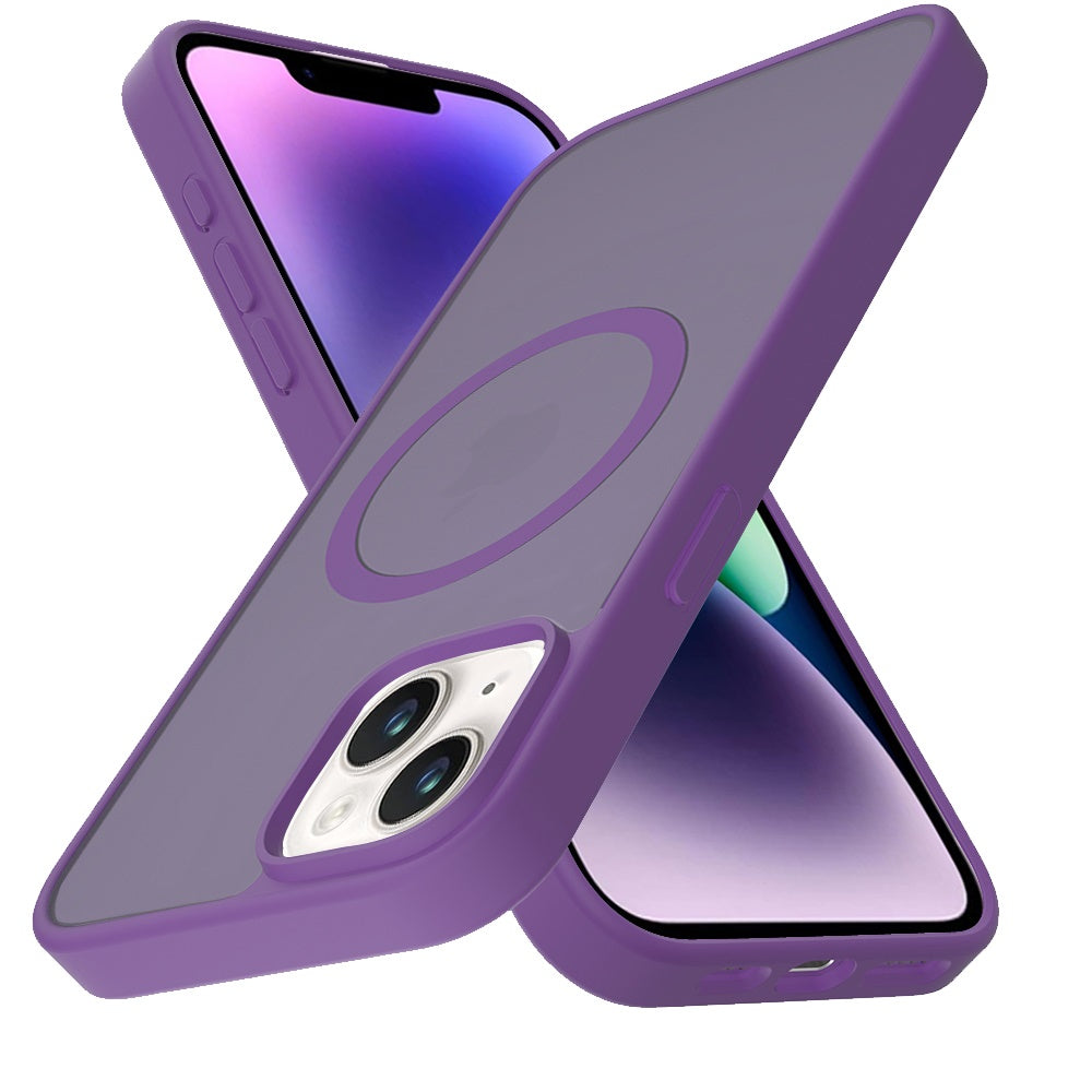 For Apple iPhone 14 /13 MagSafe Compatible Case Hybrid Soft TPU Bumper Hard Translucent Matte Back Slim Shockproof Case Cover