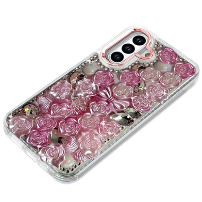 Phone Case for Samsung Galaxy S26 FE /S26 Fan Edition 3D Flower Bling Rhinestone Glitter Cute Stylish Shockproof Protective Decorative Luxury Grip Stones Ornaments Cover
