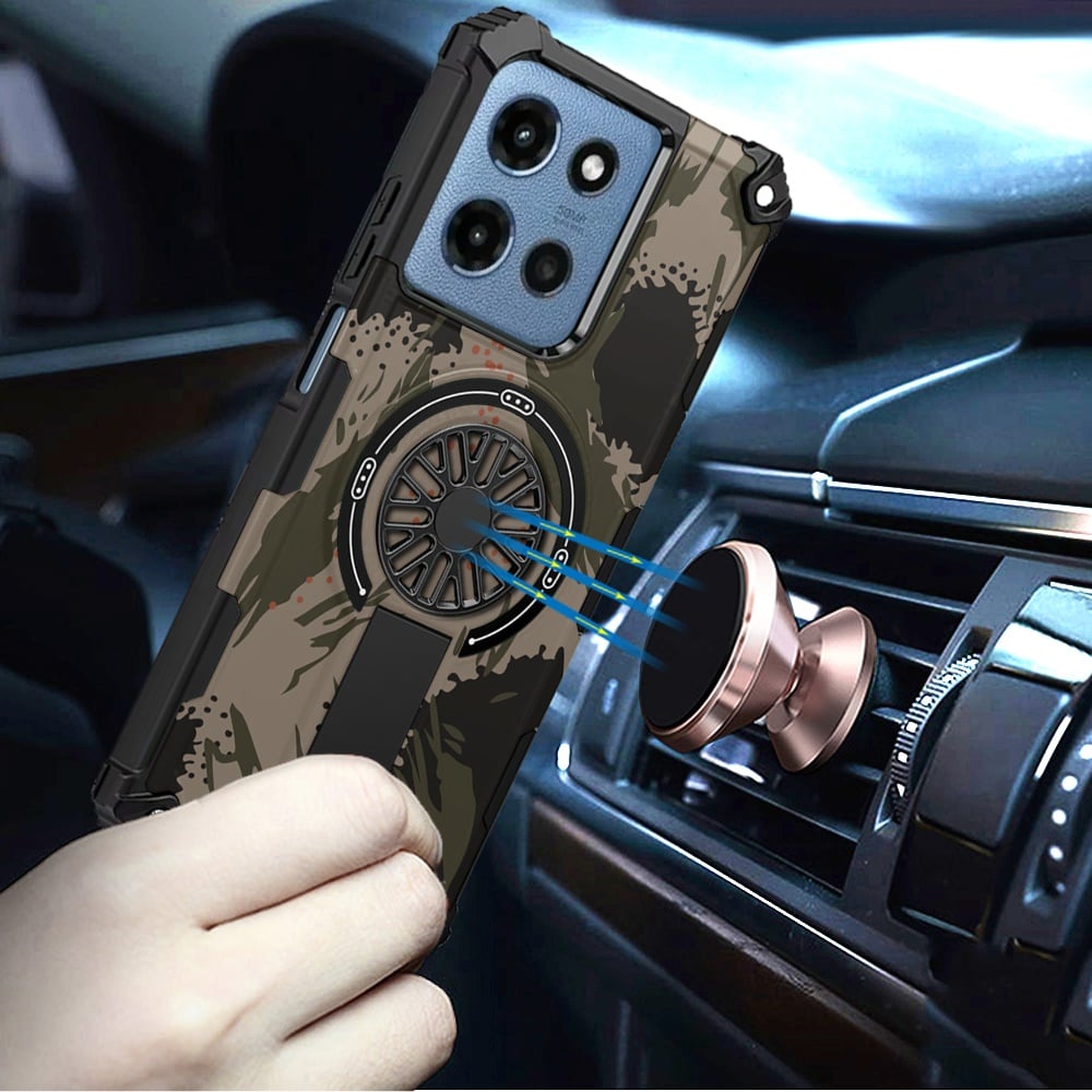 Phone Case for Motorola Moto G Play 5G 2026 Stylish Design Magnetic Car Mount Friendly Hybrid Rugged Grip Shockproof Kickstand Textured Armor Durable Cover