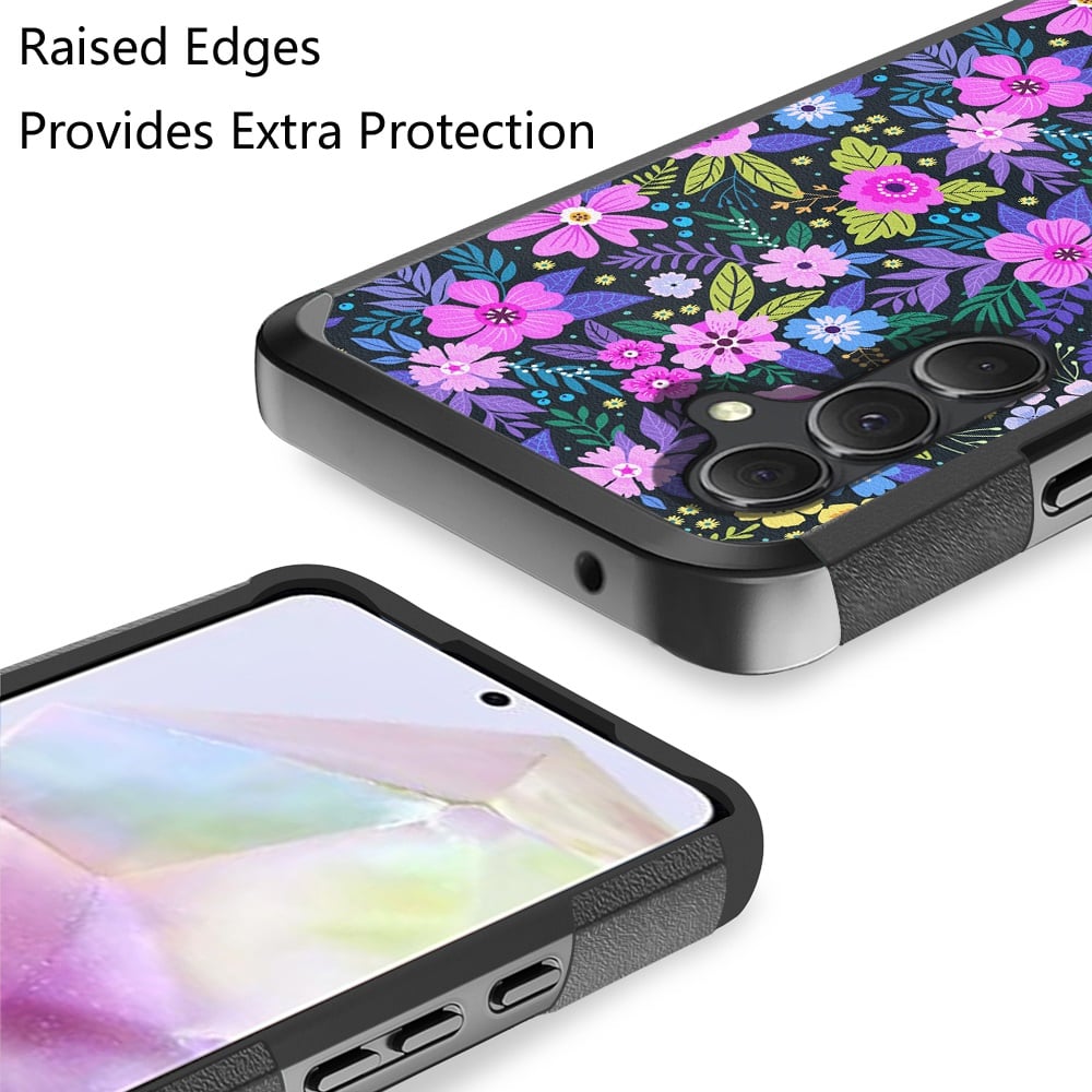 Phone Case for Samsung Galaxy A56 / A36 Slim Tough Hybrid Shockproof Heavy Duty Durable Armor Dual Layer Drop Resistant Impact with Screen Protector Cover Mystical Floral Boom