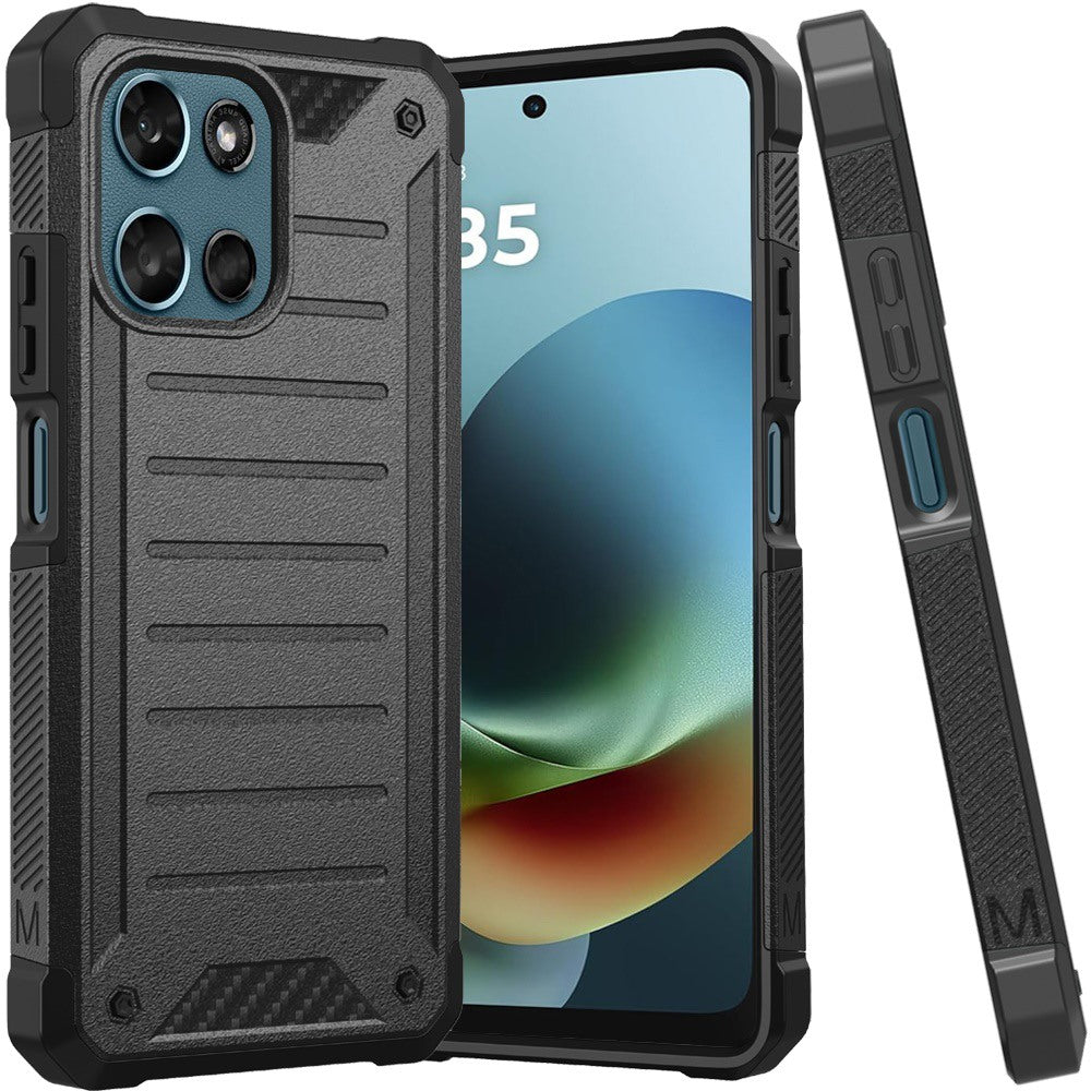For Motorola Moto G Play 5G 2026 Tough Lined Design Hybrid Shockproof Protective Rugged TPU Hard PC with Durable Grip Case Cover