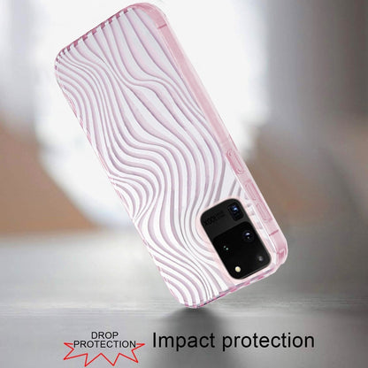 Phone Case for Samsung Galaxy S20 Ultra Stylish Design IMD Shockproof Protective Slim Fit TPU Durable Grip Fashion Pattern Impact Resistant Hybrid Cover Wave Pink Zebra Stripes