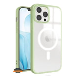 For Apple iPhone 15 Pro (6.1") Hybrid Clear Transparent Colors Edge Bumper with Magsafe Compatible, Slim Hard PC  Phone Case Cover