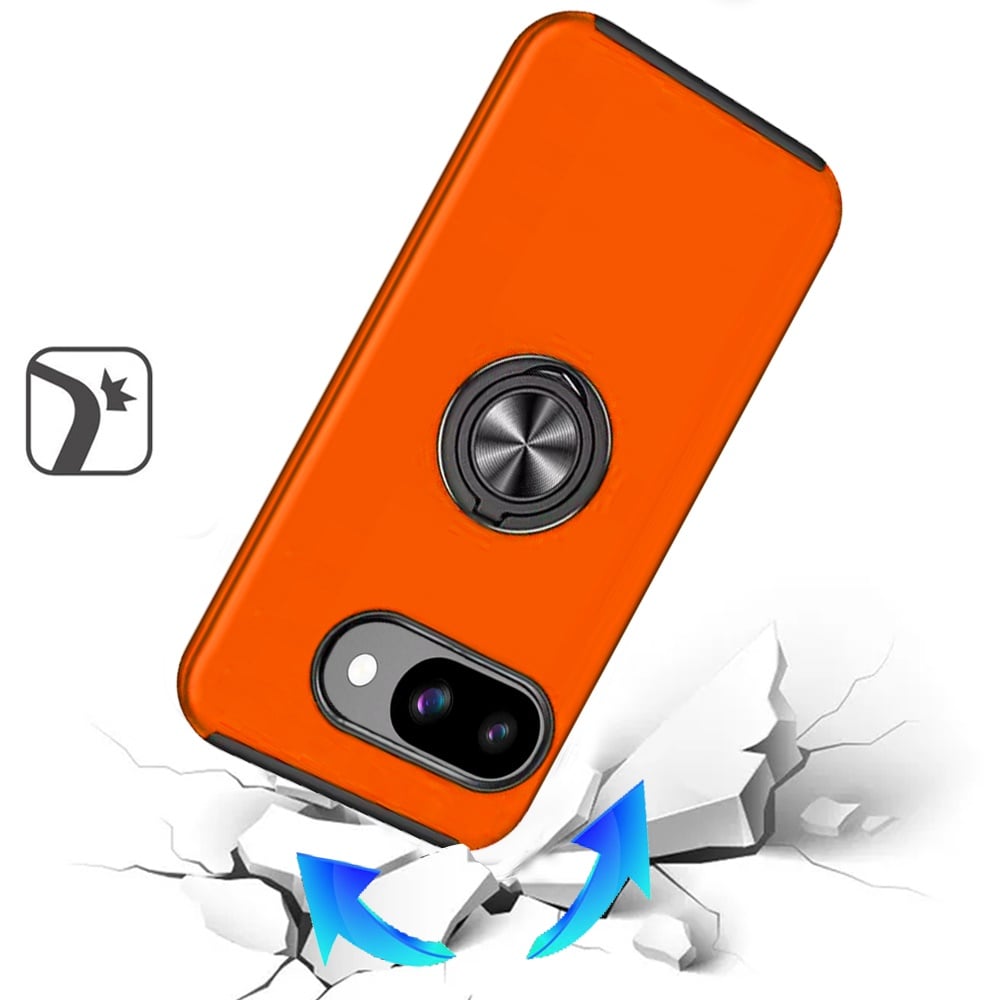 Phone Case for Google Pixel 10A Invisible Ring Stand Shockproof Anti Slip Durable Grip Protective Hybrid Slim Fit Magnetic Car Mount Holder Cover