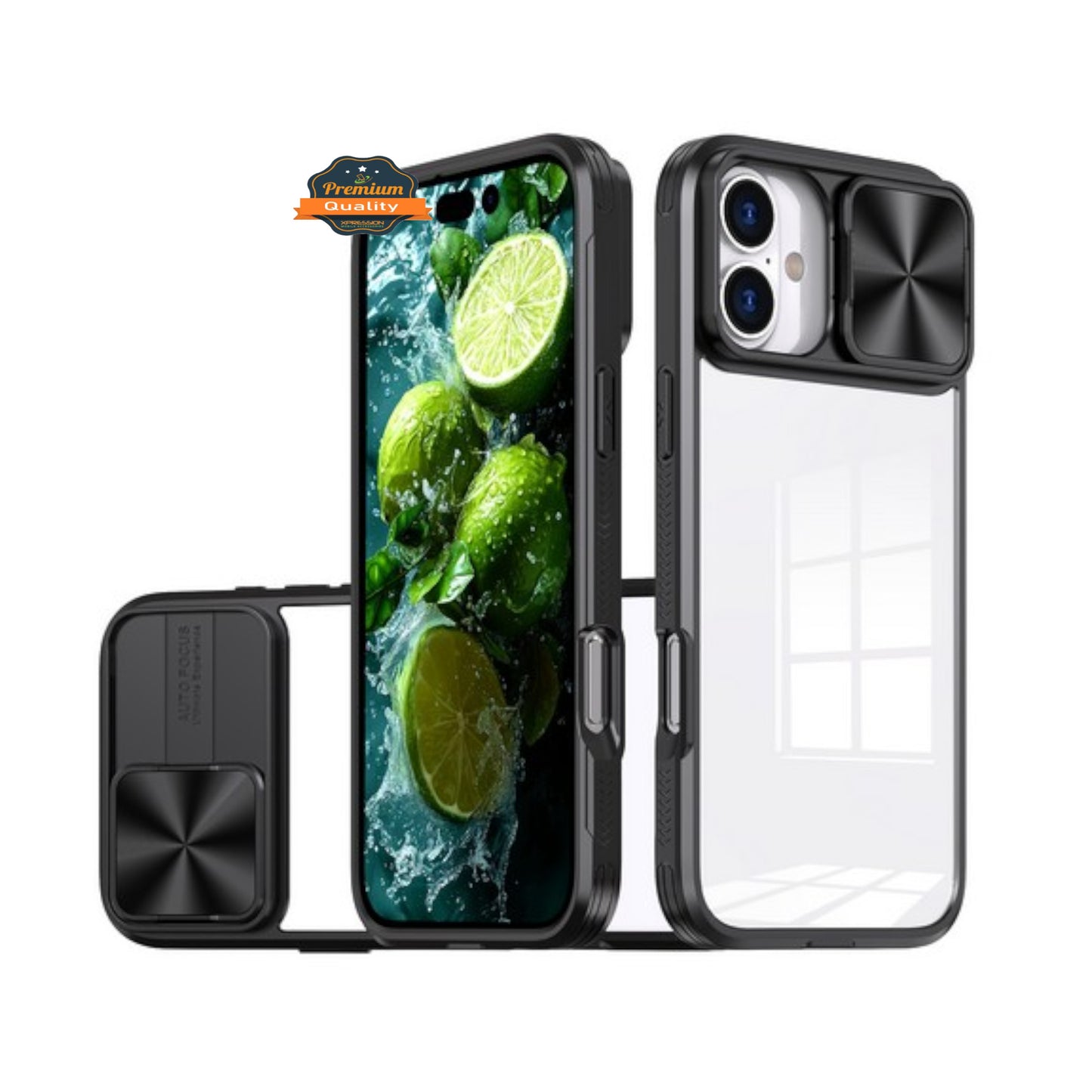 For Samsung Galaxy A26 Hybrid Slim Case with Slide Camera Protector, Shockproof TPU Clear Back & Color Frame Bumper Case Cover