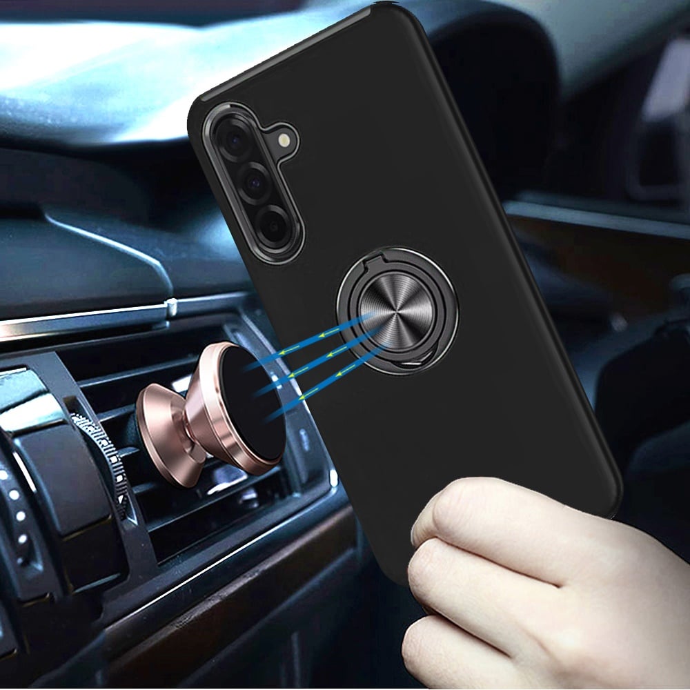 Phone Case for Samsung Galaxy A27 Invisible Ring Stand Shockproof Anti Slip Durable Grip Protective Hybrid Slim Fit Magnetic Car Mount Holder Cover