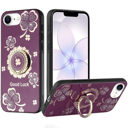 Diamond 3D Fashion Floral Glitter Engraved Luxury Bling Hybrid Shockproof Chrome Edge Protective Grip
