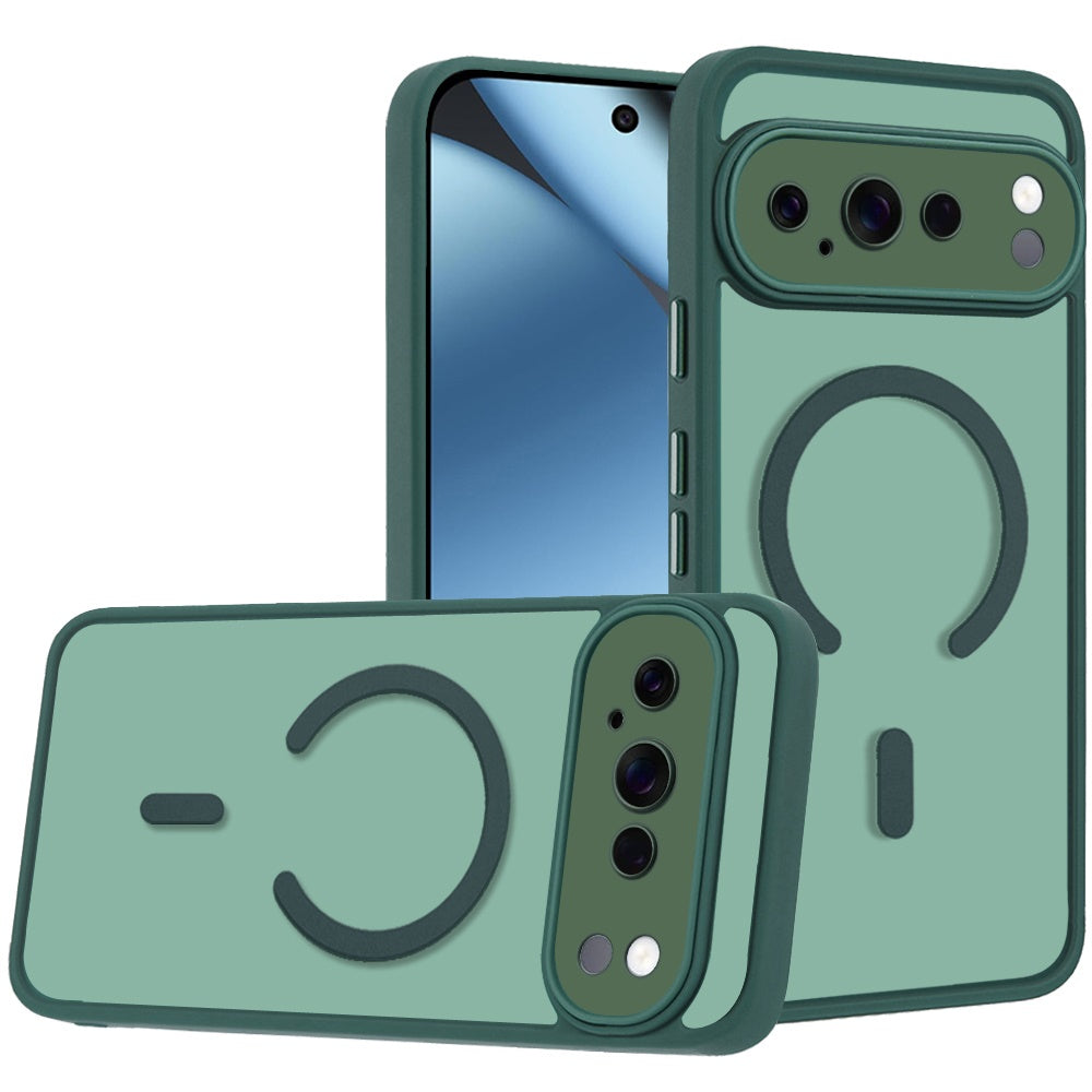 Phone Case for Google Pixel 11 Pro XL Matte Frosted Magnetic Back Hybrid Hard PC Soft TPU Camera Protection Slim Shock Absorbing Anti Fingerprint Cover