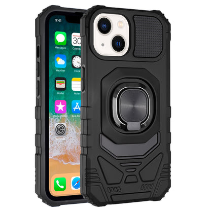 For Apple iPhone 16 Pro (6.3") Hybrid Dual Layer with Rotate Magnetic Ring Stand Holder Kickstand, Rugged Shockproof Case Cover