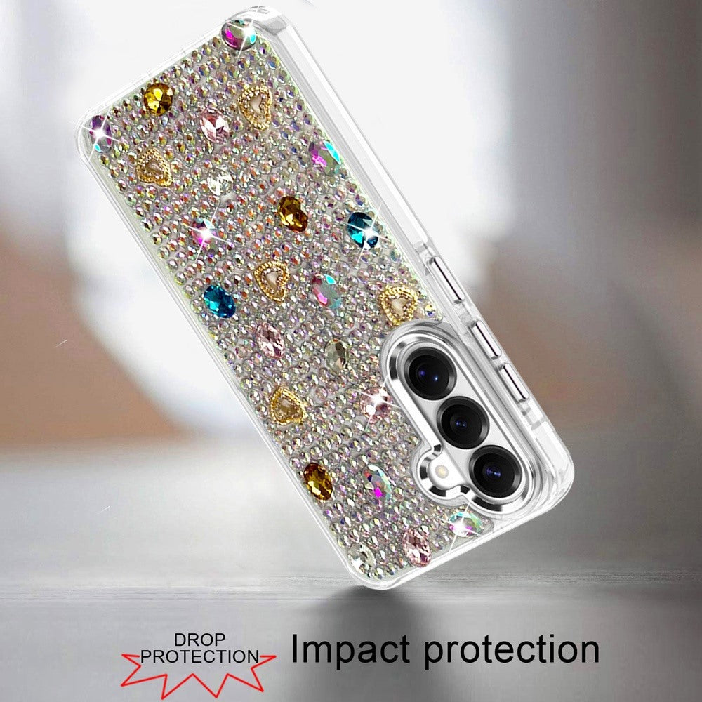 Chrome Fashion Hybrid Bling Diamond Heart Rhinestone Decorative Stones Sparkling Embellished Design