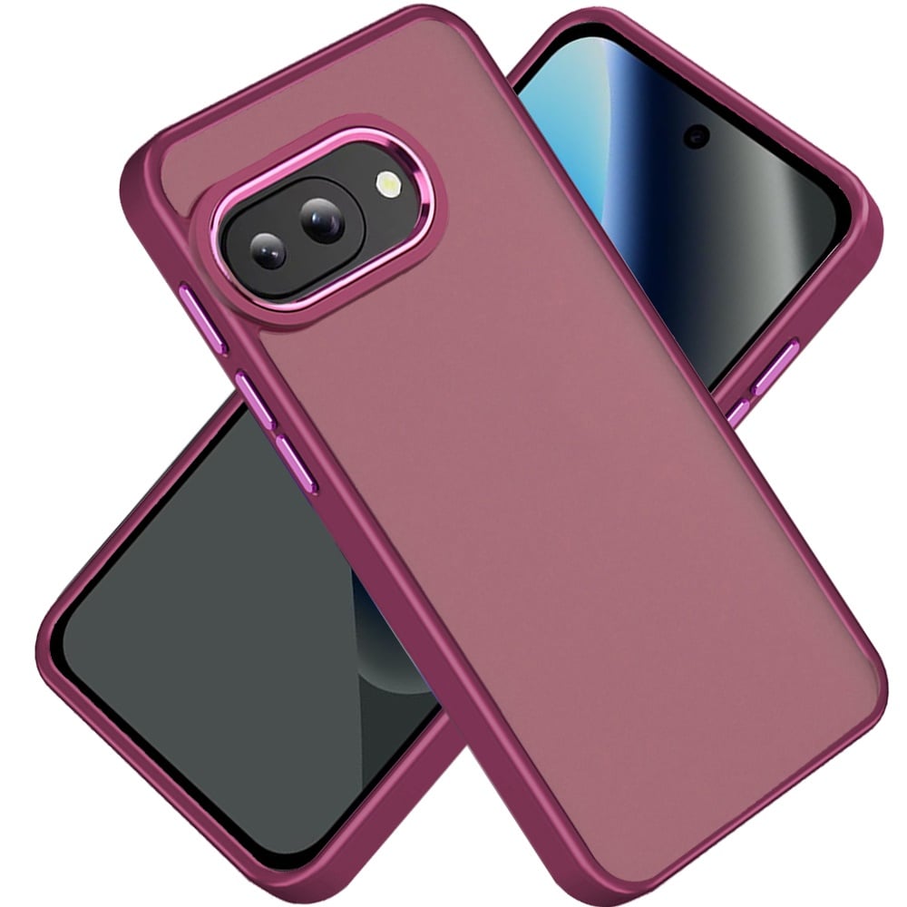 Phone Case for Google Pixel 10A Polished Acrylic Hybrid TPU Slim Shockproof Metal Button Thick Durable Grip Camera Protection Anti-Scratch Cover
