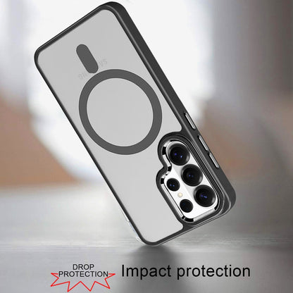 For Samsung Galaxy S26 Ultra MagSafe Compatible Transparent Greatest Clear Acrylic with Color Frame Thick Hybrid TPU Hard Case Cover Black