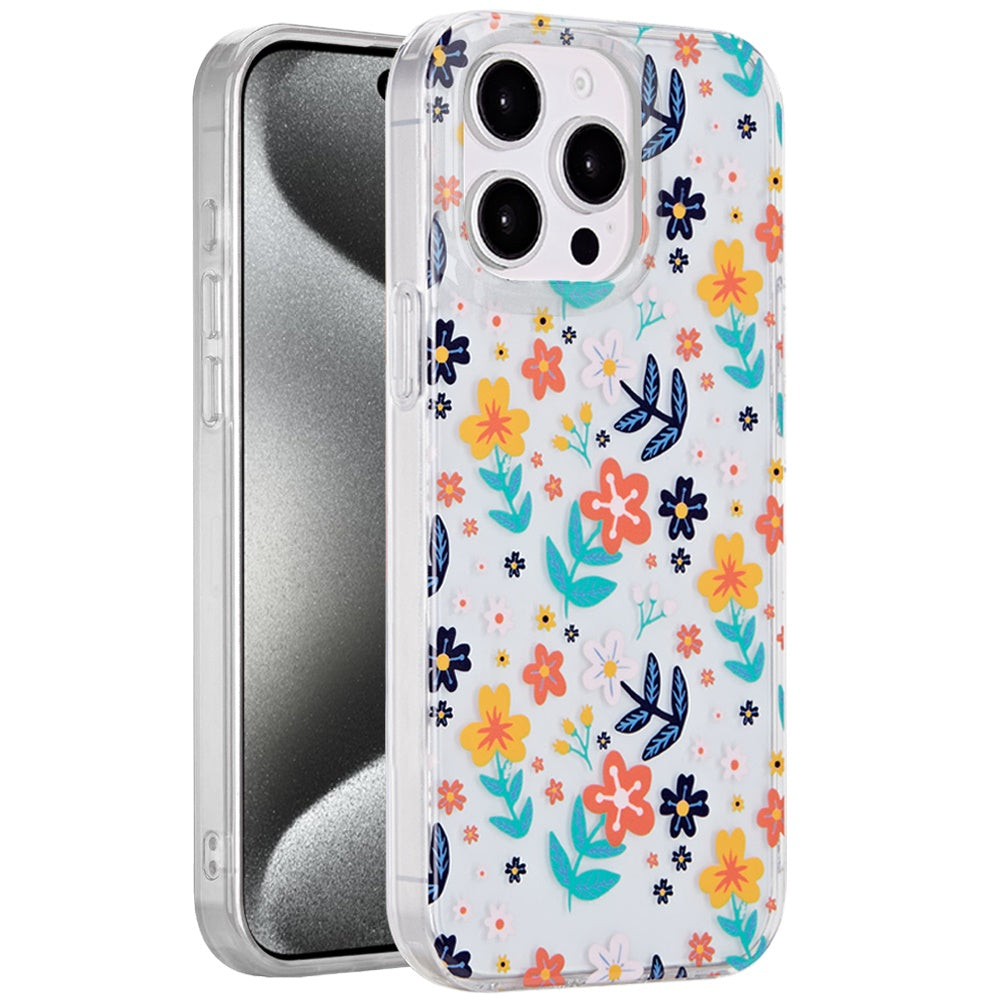 For Apple iPhone 15 Pro Max Fashion Layer Design Slim IMD TPU Protective, Shockproof Hybrid Stylish Durable Hard PC Case Cover