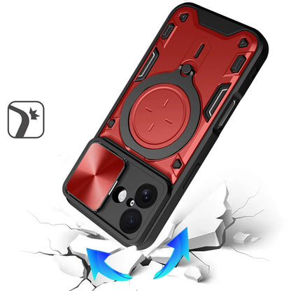 For Apple iPhone 17 Hybrid Magnetic 360° Ring Kickstand, MagSafe Compatible, Durable Full Camera Lens Protection Case Cover