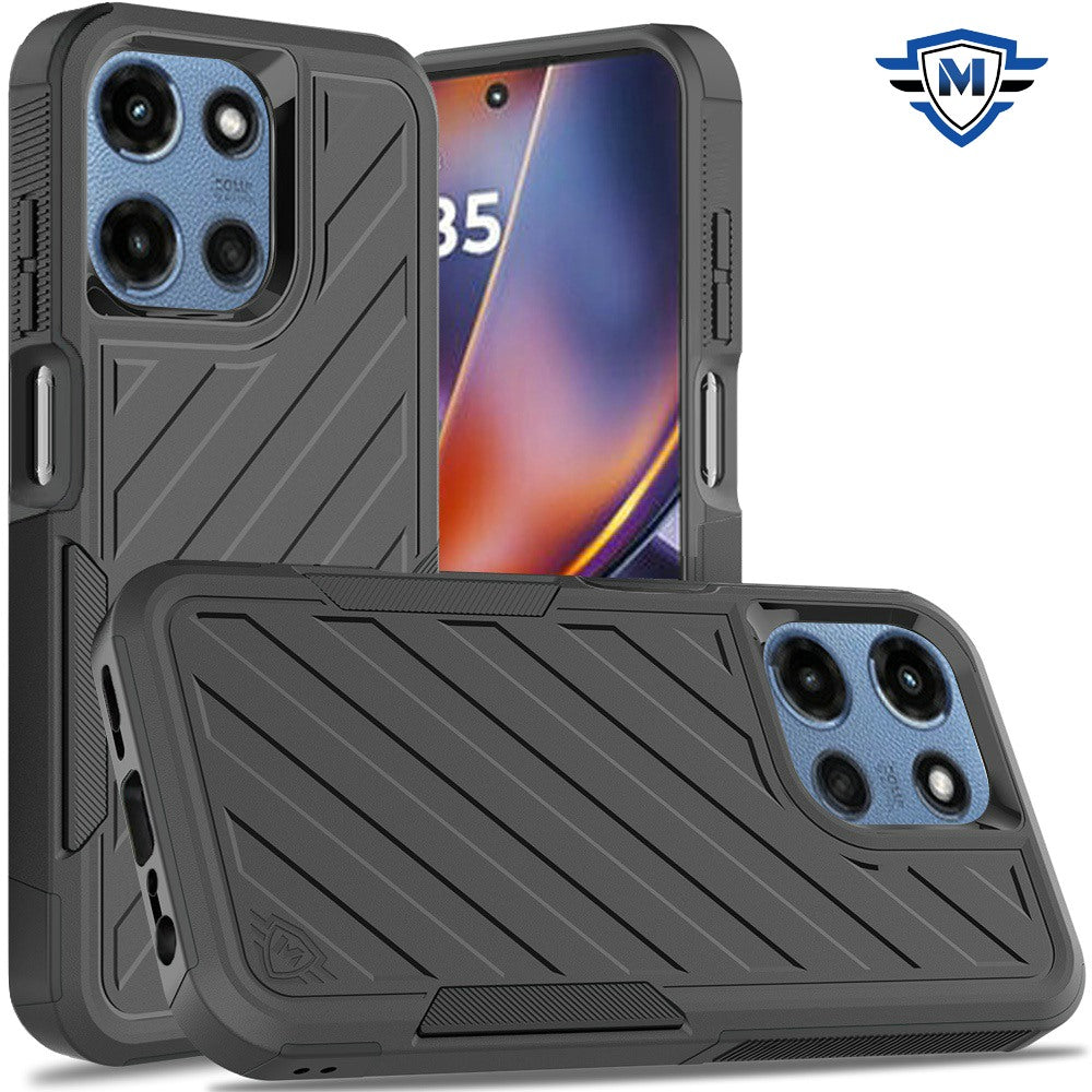 For Motorola Moto G 5G 2025 Premium Hybrid Rugged lined Shockproof Textured 2-in-1 Non-Slip Hard PC & TPU Non Slip Tough Case Cover