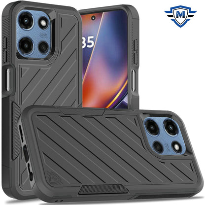 For Motorola Moto G 5G 2025 Premium Hybrid Rugged lined Shockproof Textured 2-in-1 Non-Slip Hard PC & TPU Non Slip Tough Case Cover