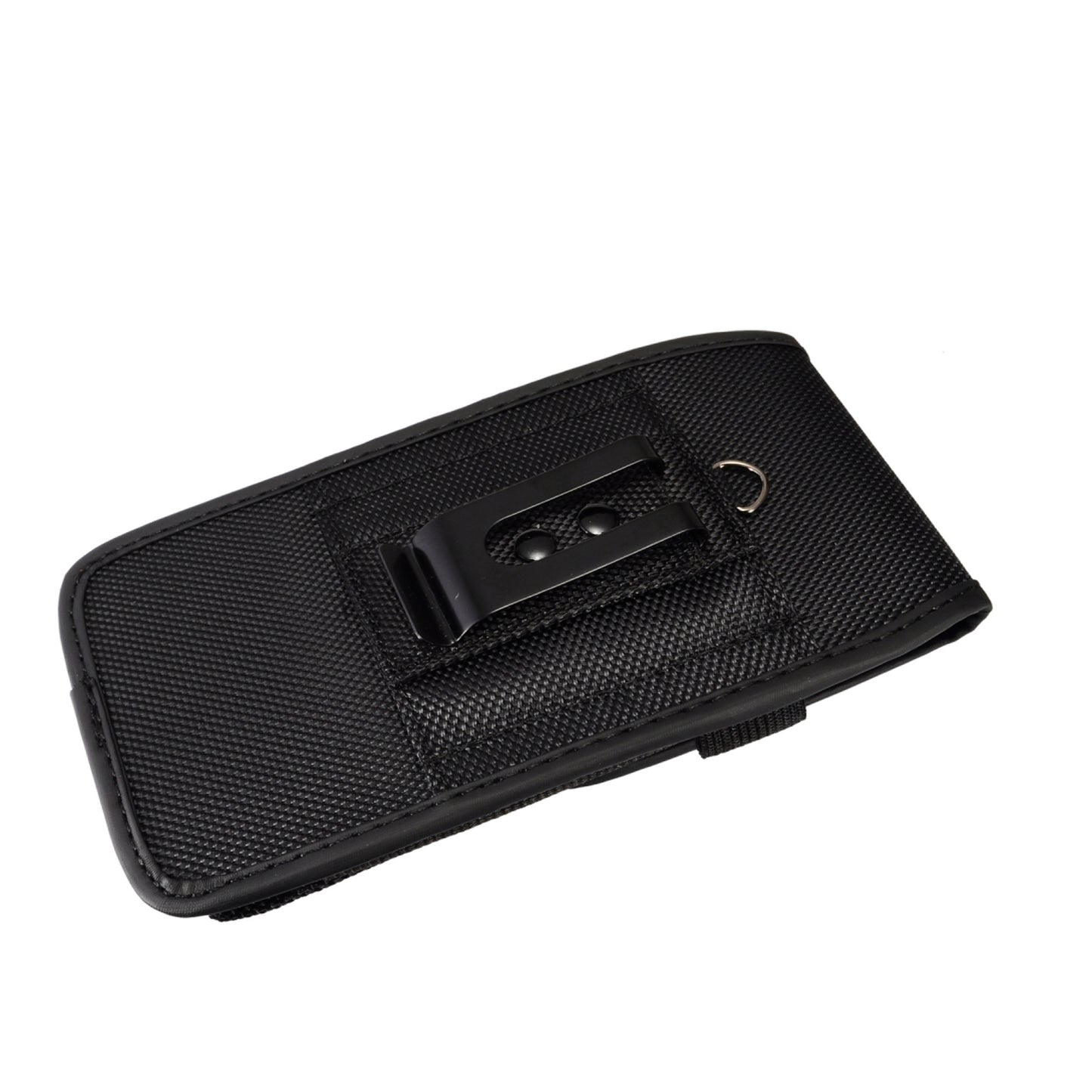 For Apple iPhone 16 Pro (6.3") Pouch Case Universal Vertical Canvas with Belt Clip Loop Holster Military Grade Cell Phone Holder Cover [Black]