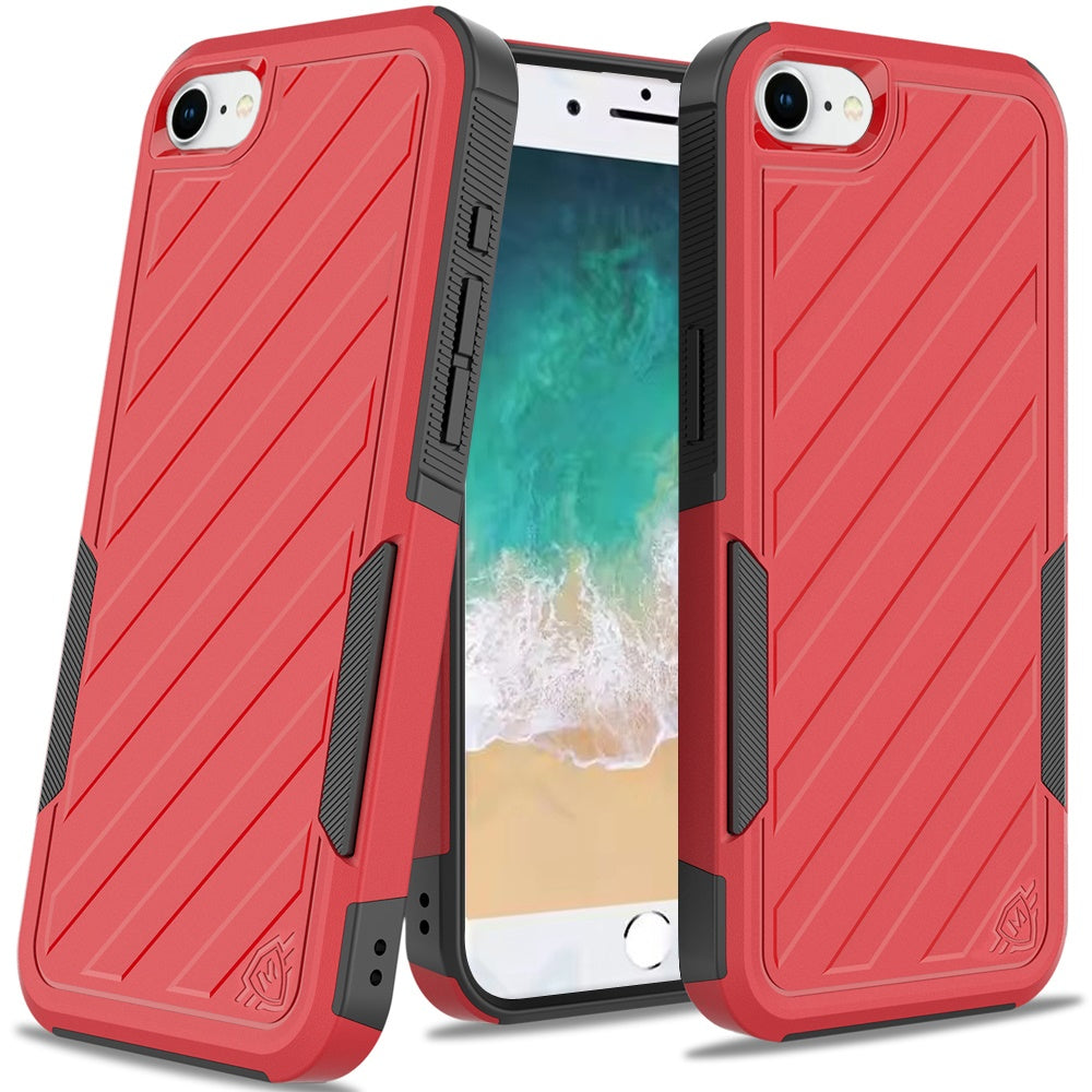 For Apple iPhone 17E /16E Premium Hybrid Rugged lined Shockproof Textured 2-in-1 Non-Slip Hard PC & TPU Non Slip Tough Case Cover