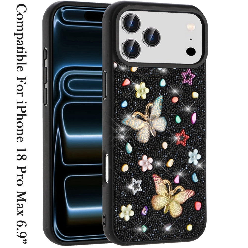 Phone Case for Apple iPhone 18 Pro Max 3D Butterfly Diamond Bling Glitter Shockproof Stylish Protective Luxury Hybrid Sparkly Durable Grip Design Cover