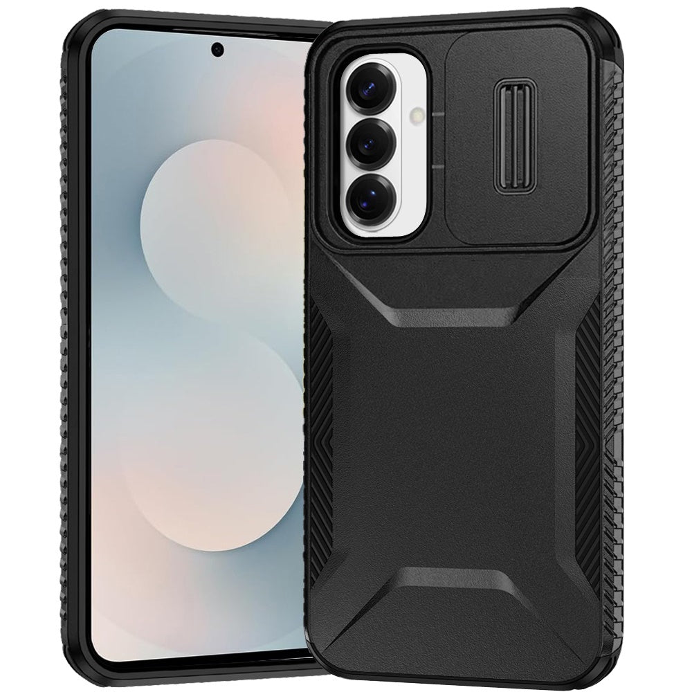For Samsung Galaxy S26+ / S26 Plus Slim Fit Shockproof Hybrid with Slide Camera Window Covering, Rugged Tpu Silicone Hard PC Bumper Case Cover