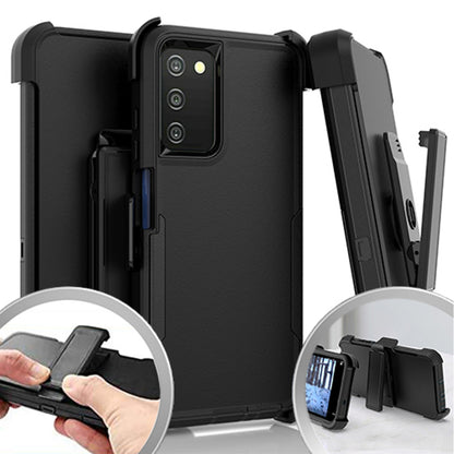 For Apple iPhone 16 Plus (6.7") Heavy Duty Rugged Shockproof Body Protection Hybrid Kickstand with Swivel Belt Clip Holster Case Cover Black
